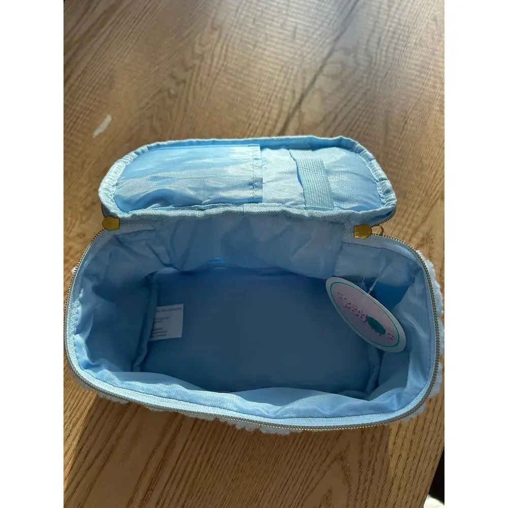 New Vivitar Makeup 💄 Cosmetics Toiletries Bag Fleece Soft Baby Blue